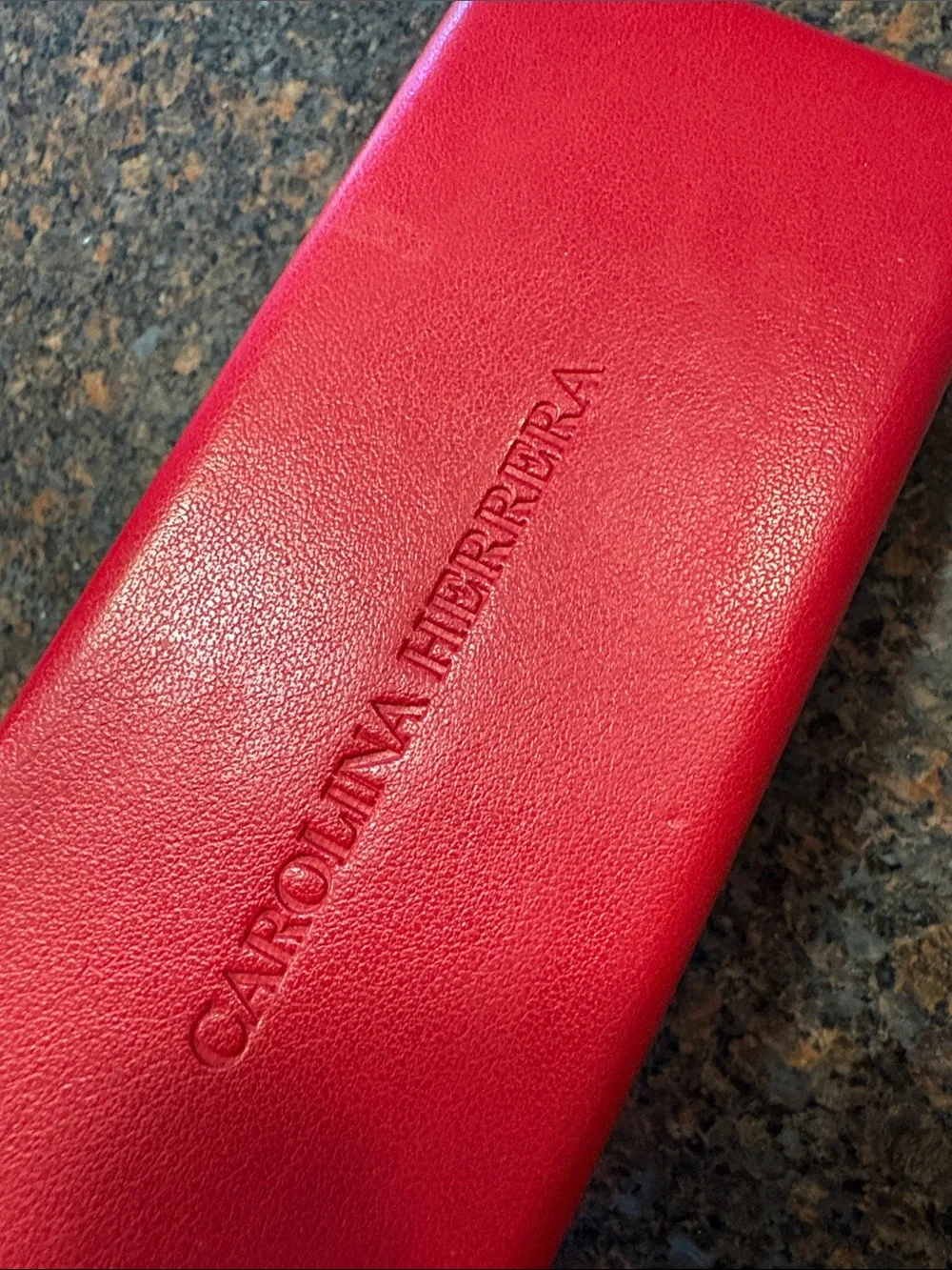 Carolina Herrera Glass Case EUC red rectangular